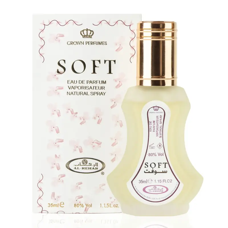 Women's Al Rehab 35ml Soft Perfume Spray - Premium Portable Bottle, Smooth Lightweight Wear, Long-Lasting Floral Natural Fragrance, Sweet Vanilla Scent, Creamy Musk Trail, Signature Pick for Adults
