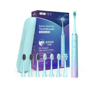USB Rechargeable Sonic Electric Toothbrush for Adults, Powered Motor, Soft Dupont Brush Heads, 5 Modes, Oral Care Essential, Cleansing