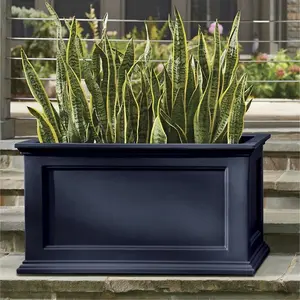 Easy-Care 20in x 36in Rectangular Planter, Durable Self Watering Resin Planter