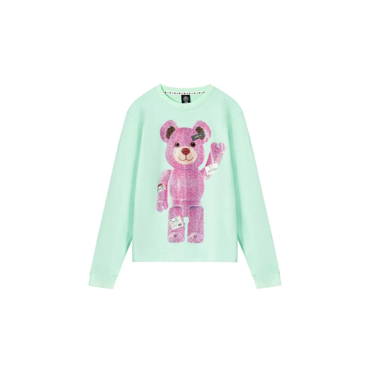 TCH - Fashion | Bear Series | Doll Bear | Hot Diamond | Green | Round Neck | Long Sleeve T-shirt Sweatshirts