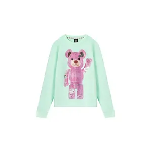 TCH - Fashion | Bear Series | Doll Bear | Hot Diamond | Green | Round Neck | Long Sleeve T-shirt Sweatshirts