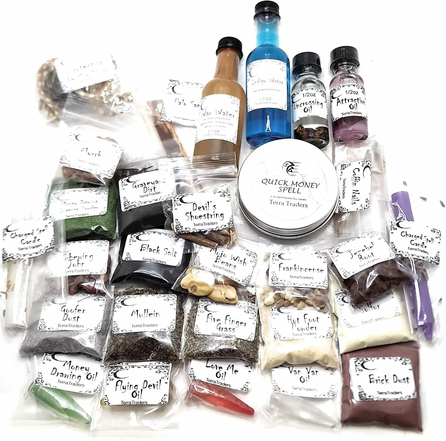 Hoodoo Premium Conjure Kit with Car Mojo for Rootworkers Witchcraft Magick Gift Set