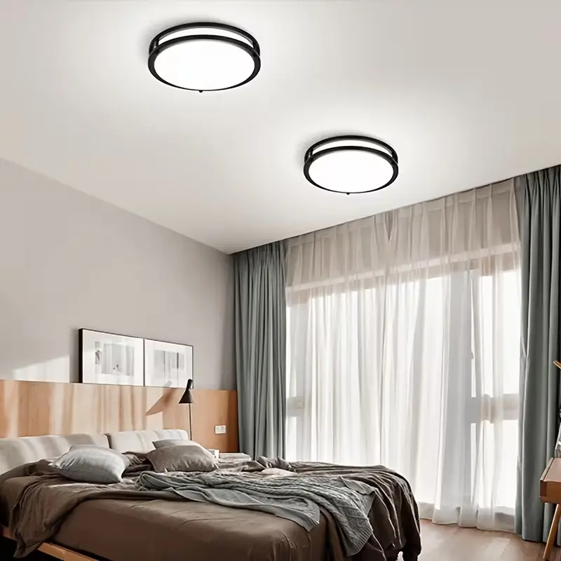 13 Inch 36W Led Recessed Ceiling Light Fixture Dimmable Adjustable Color Temperature 2700K To 6000K Black Finish With Remote Control Suitable For Hallway Bathroom Kitchen Stairwell Bedroom Indoor Home Decor Lighting summervibes