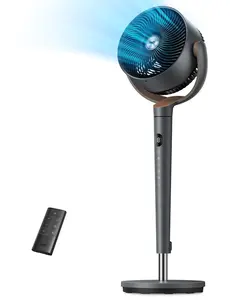 DREO Bedroom Standing Fan, 120° Oscillating Floor Fan with Quiet DC Motor, 100ft Air Coverage, 9 Speeds & 4 Modes, 20dB Ultra Quiet, 120° Manual Vertical Adjustment, 37-42" Adjustable Height, 9H Timer