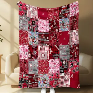 Alabama Crimson Tide Blanket, Soft Comfortable All-Season Throw, Slogan Print Blanket, Ideal for Sofa Naps Travel Camping Bed Cover Gift