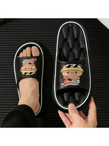 Capybara Themed Slippers Cool Riding Style Cartoon Print Slides for Men Women Soft Non Slip EVA Sole Sandals Summer Beach Shower Shoes Cute Animal Pattern Couples Slippers Breathable Lightweight Home
