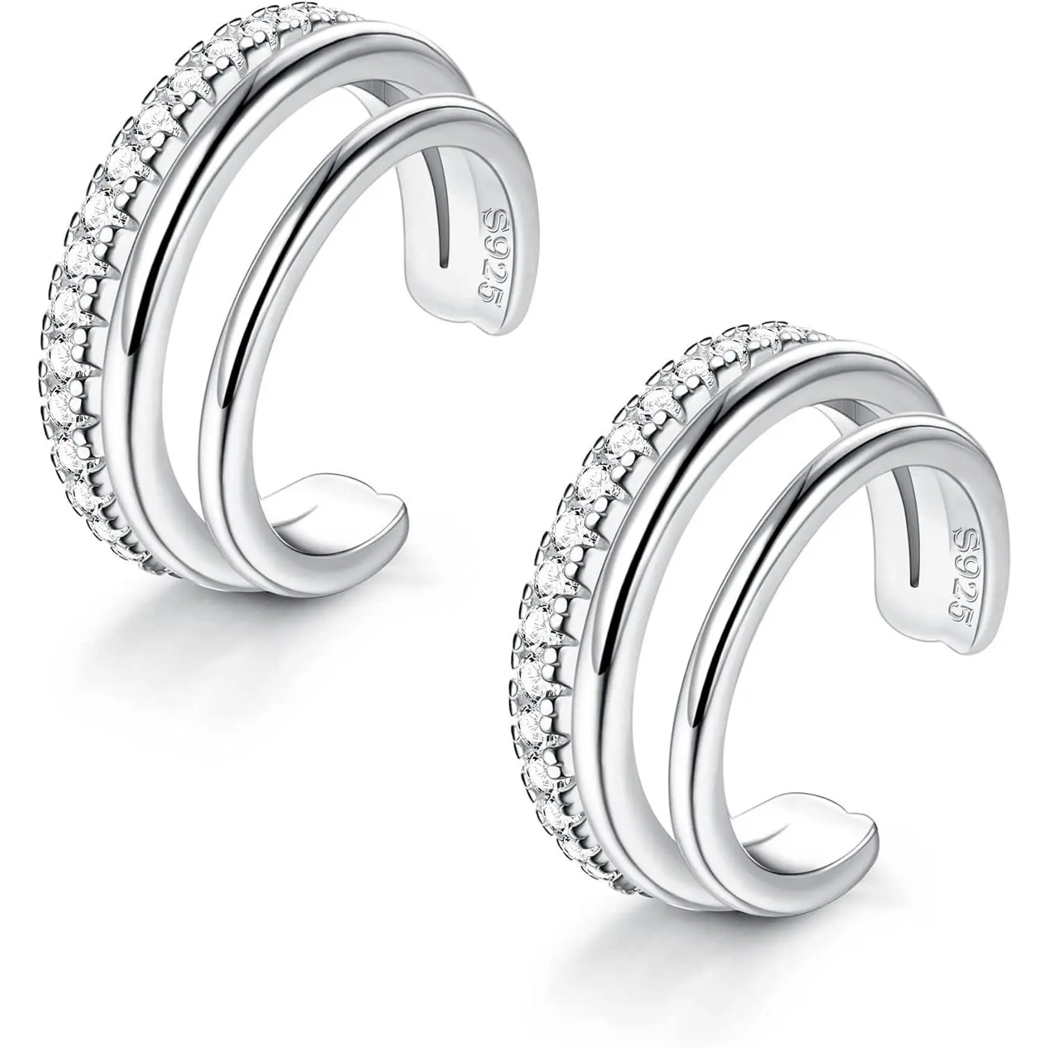 MILACOLATO 2-3 Piece Ear Cuff Set Women's 925 Sterling Silver Ear Cuff Ear Cuff Gold Helix Cartilage Clip Wrap Earring Fake Piercings Ear Cuff