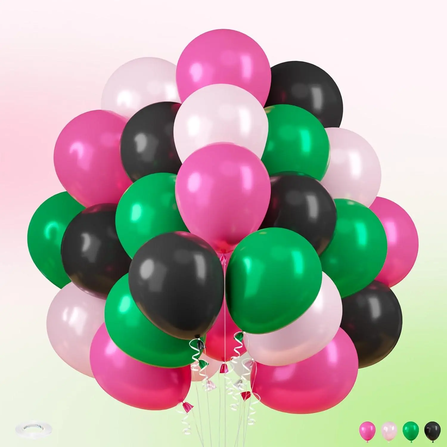 Black And Pink Green Witch Latex Balloons Set - 35 Pk, 12" Witch Party Balloons For Cosplay, Magic Party, Baby Shower Decoration, Princess Witch Theme Birthday Party Supplies