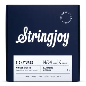 Stringjoy 14-64 Baritone Medium Gauge Signatures - Nickel Wound Electric Guitar Strings