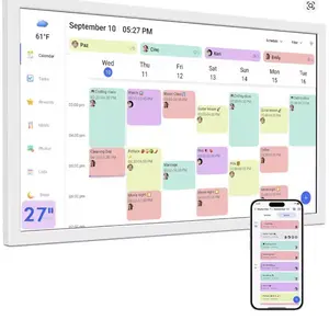 27 Inch Smart Digital Calendar Max, Wall Mountable Electronic Family Planner with Touchscreen, 1920 * 1080 IPS Display for Home & Office, Chore Chart & Event Sync White Gifts for Women