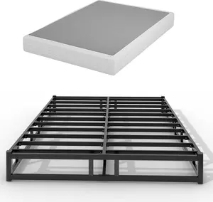 Box Spring 5 & 7 Inch Low Profile Bed Base Metal Mattress Foundation with Cotton Washable Cover Quiet Easy Assembly Sturdy Support for All Bed Types