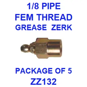 ZZ130  1/8  PIPE  FEMALE  THREAD  GREASE  FITTING  (5PACK)