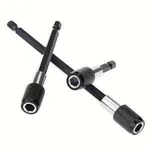 Cross-border best-selling hexagonal quick-release self-locking extended magnetic bit extension rod wholesale socket quick connection rod