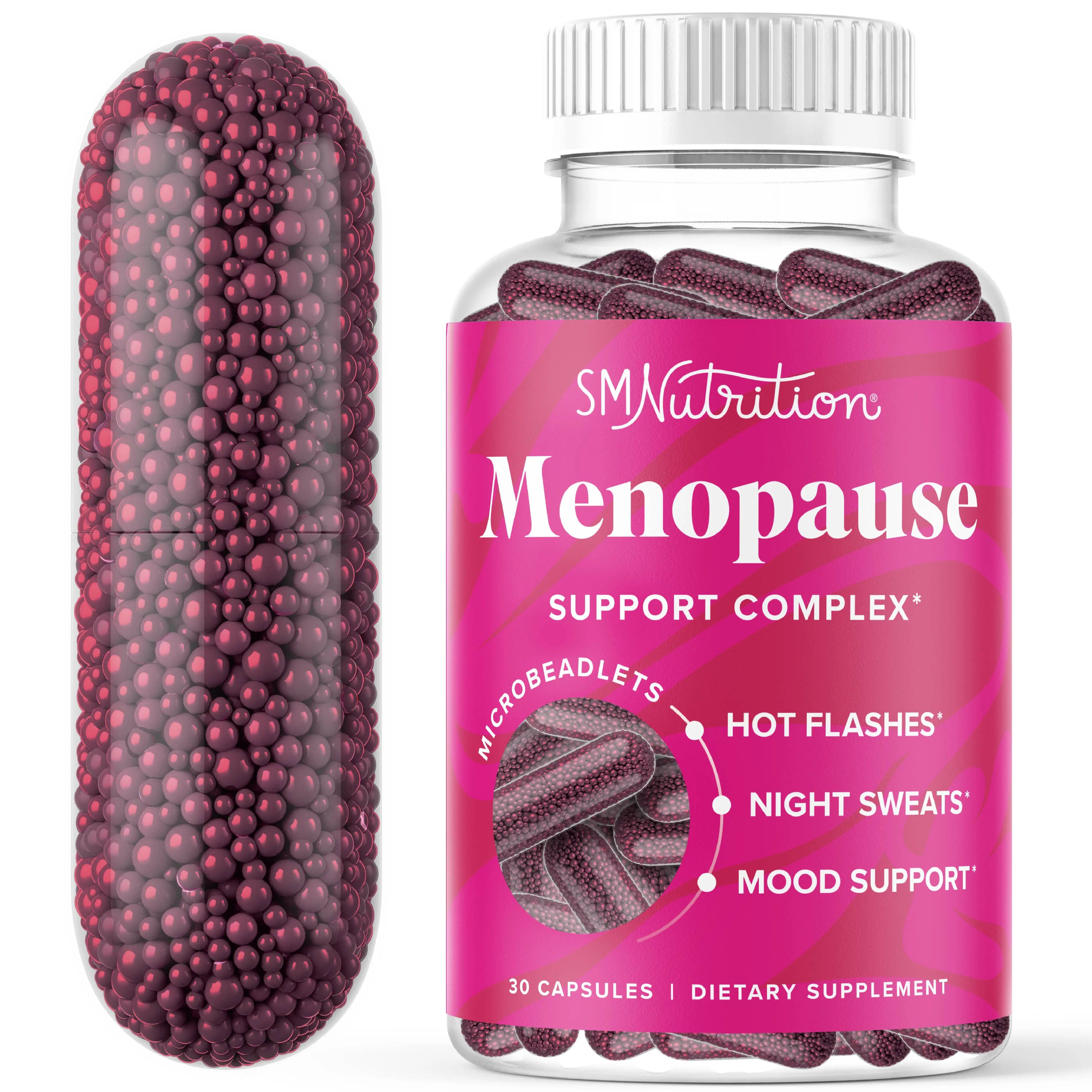 Menopause Beadlets | Black Cohosh, Red Clover & More | Non-GMO | 30 Capsules | H...