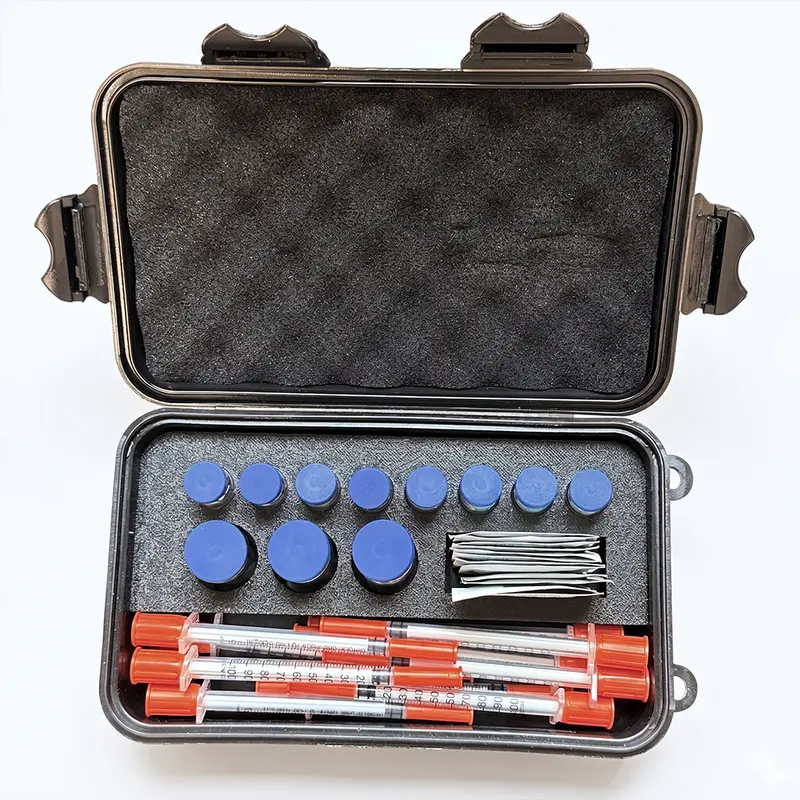 Peptide Storage Case Secure Slots Organizer - High Quality Protective Carrying Box for 3ml 10ml 30ml Vials & Syringes - Multiple Configurations, Ideal for Travel, Office & Home Use