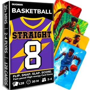 QUOKKA Basketball Party Card Game for Kids & Adults - 128 Cards, Easy Rules, Quick Matching Fun, Party Cards Game