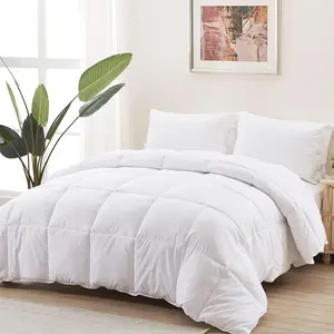 Duvet Insert  Comforter - Fluffy Down Alternative Fill Hotel Collection Comforter for  Bed,Lightweight Soft All Season Duvet Insert with Corner Tabs - Machine Washable,White,90x90