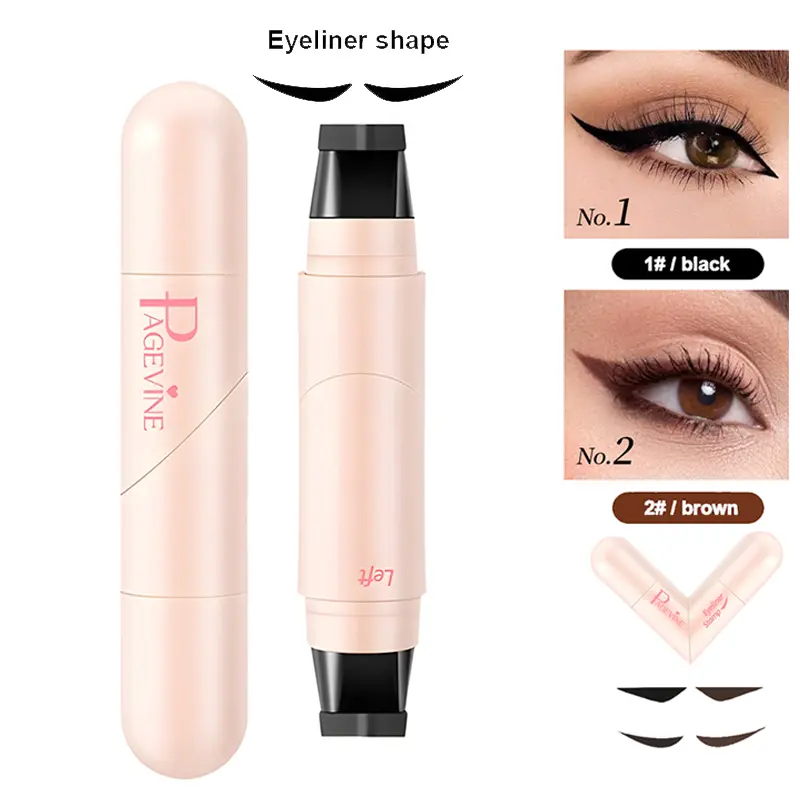 2-in-1 Rotating Eyeliner Stamp Cosmetic - Waterproof, Quick-Dry Dark Eyeliner Pen for Easy Eye Makeup, Flawless Bold Winged Daily Look, Eyeliner Pen Cosmetic