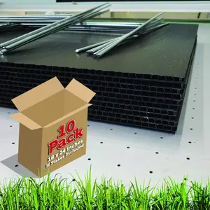 18inch x 24inch (10 Pack) Blank Black Yard Signs with Stakes | Create Your own Message with Blank Yard Signs | 4mm Black Corrugated Plastic Yard Sign