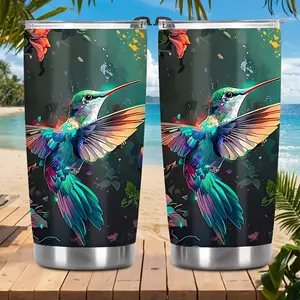 20oz Hummingbird Stainless Steel Tumbler - Vibrant Art Print, Double-Wall Vacuum Insulated, Leak-Proof Lid, Keeps Drinks Hot/Cold 24H, Perfect Gift for Mother's Day, Christmas & Birthdays