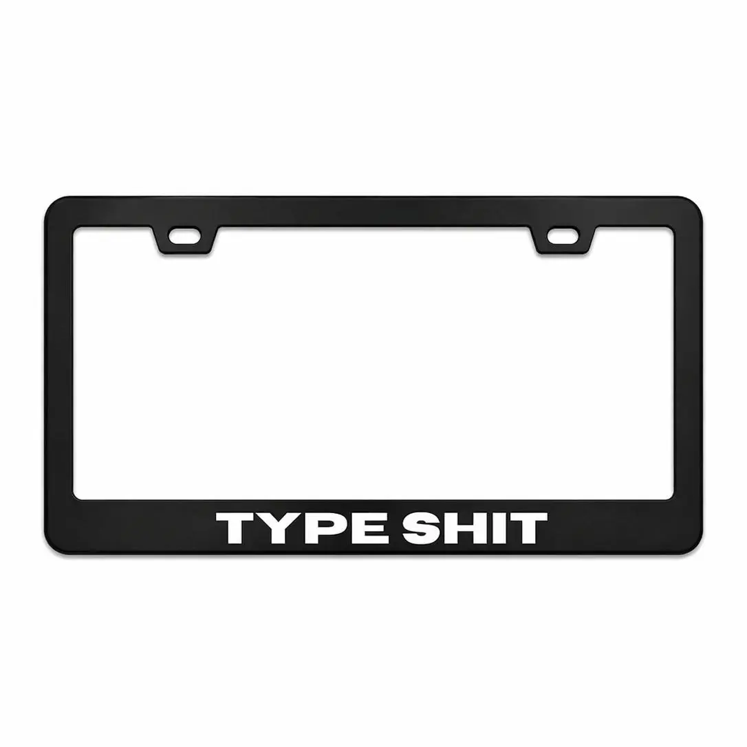 Funny Car License Plate Frame – Black Stainless Steel – Universal Fit Tag Holder – Durable Auto Decor