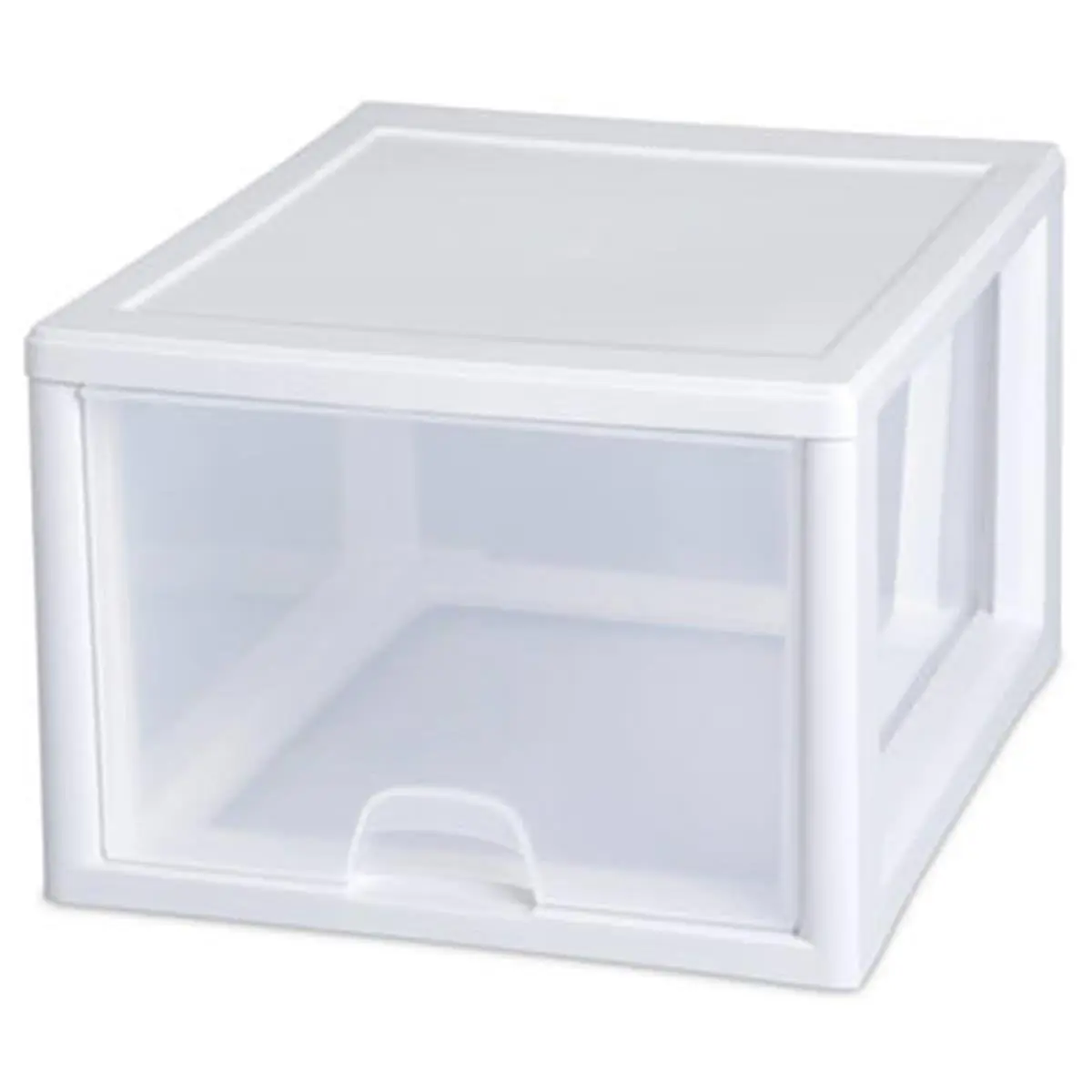 Sterilite 27 Qt Durable See-Through Plastic Stacking Storage Drawer, Home Organizer Rack for Home Supplies