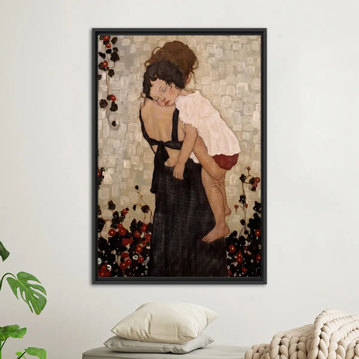 Modern Art, Reproduction Poster Print, Gustav Klimt Art Poster, Modern Wall Decor,Gift for Mom, Mother And Child Art Poster, Room Decor, Unframed | 5 Sizes (8x12–27x40 inch)