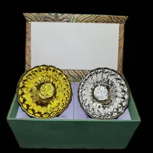 gifts -JianZhan  Chinese Teacup Gift Set Gold & Silver Kaleidoscope Design 2 Cups in Stylish Gift Box Elegant Artwork for Tea Enthusiasts