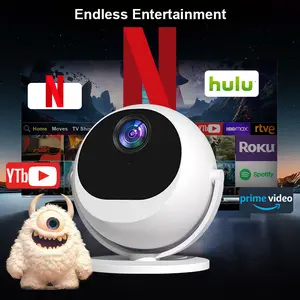 XBJ New Drops Supports 4K,350ANSl  2.4/5G WiFi 360° HD Projection Dual band  Electric Focus Wireless BT6.0 LED 150 InchScreen Built-in Speaker Multifunctional Projector for HomeCinema and Chri Outdoor stmas Gifts New Year Gifts Theater-Grade High-quality