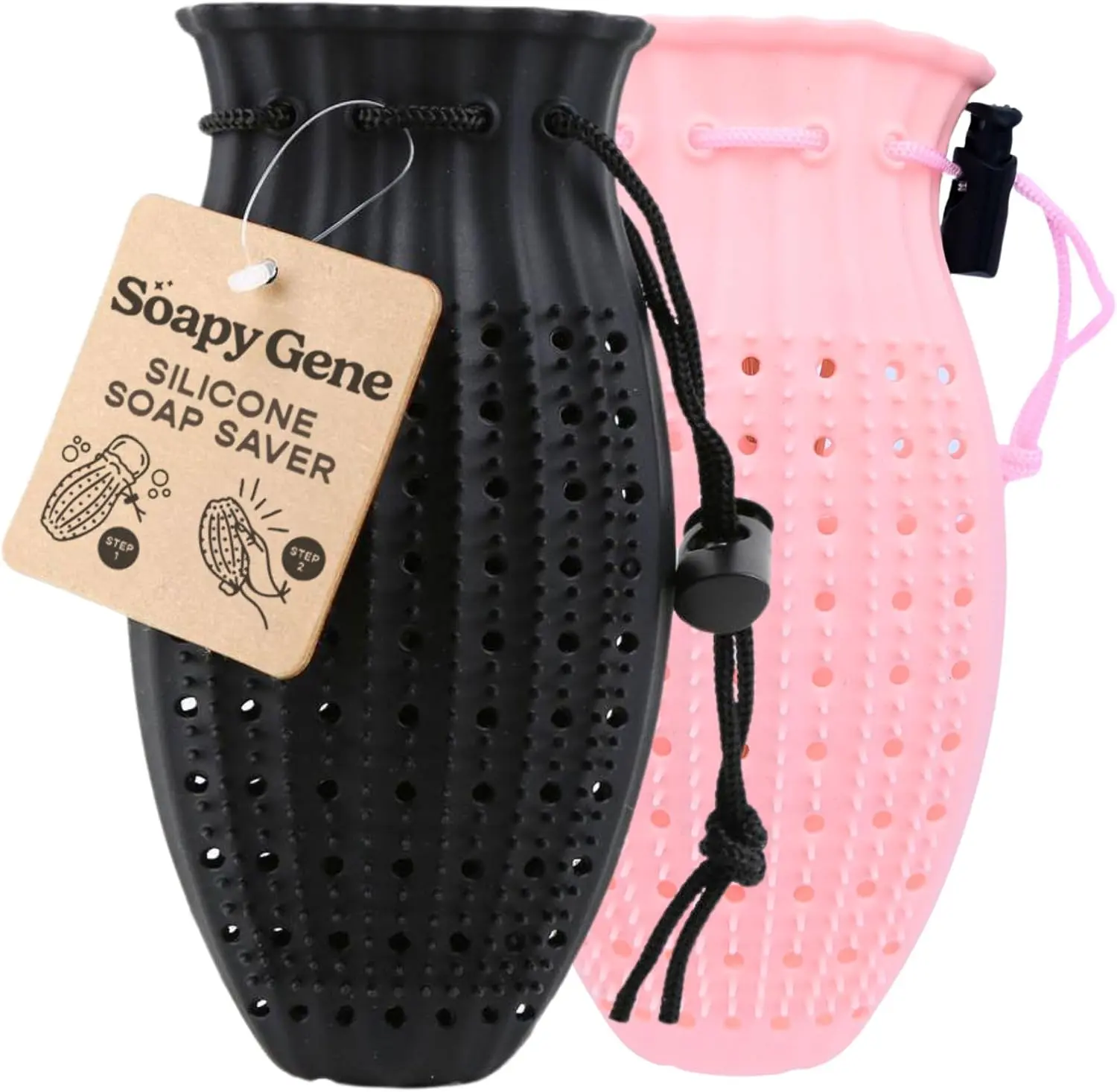 Silicone Soap Saver Pouch | Exfoliating Bar Soap Bag, Soap Holder & Travel Soap Case Soapy Gene