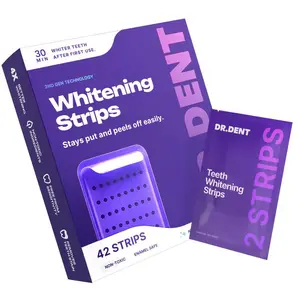 DRDENT Purple Teeth Whitening Strips, Peroxide-Free Teeth Whitening Kit, Gentle Whitening Strips for Sensitive Teeth, At-Home Oral Care, 7/21 Sessions