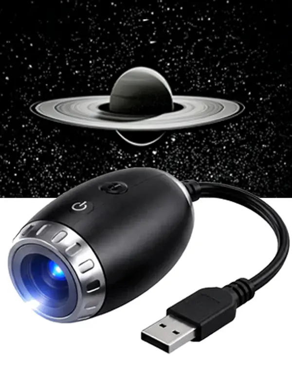 USB-Powered Saturn Galaxy Projector, Soft Glow Starry Sky Space Theme Lamp, Portable Sleep Light for Bedroom Gaming Setup, Car Ambient Lighting, Aesthetic Home Festive Decor Audio