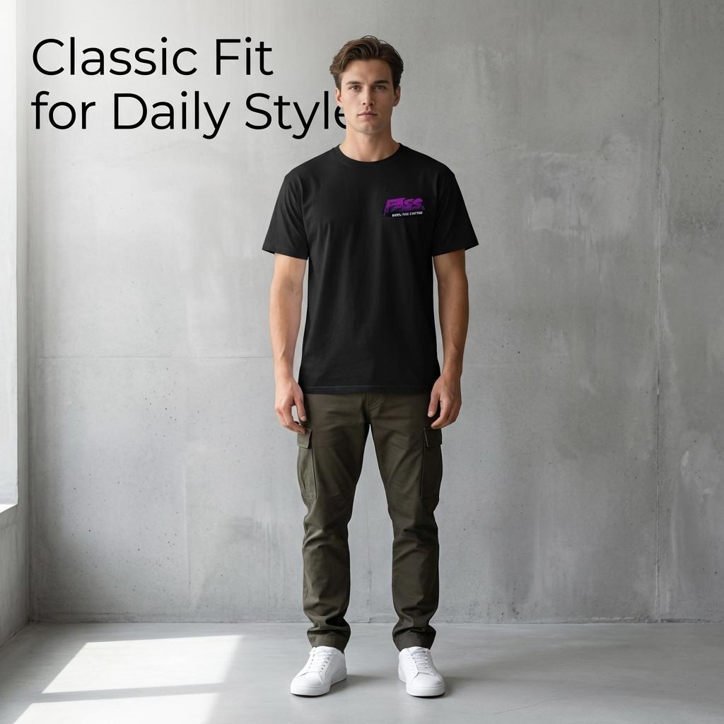 FASS Diesel Fuel Systems Chrome Turbocharger Graphic T-Shirt Neon Racing Performance Tee for Car Enthusiasts Streetwear Turbo Boost Outfit  Men's and women's tops suitable for everyday wear and all seasons