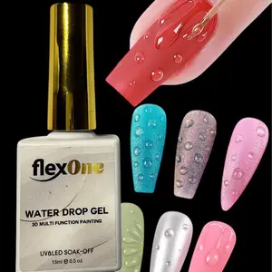 FlexOne Water Drop Gel 3D gel NON WIPE for painting nail care nail art