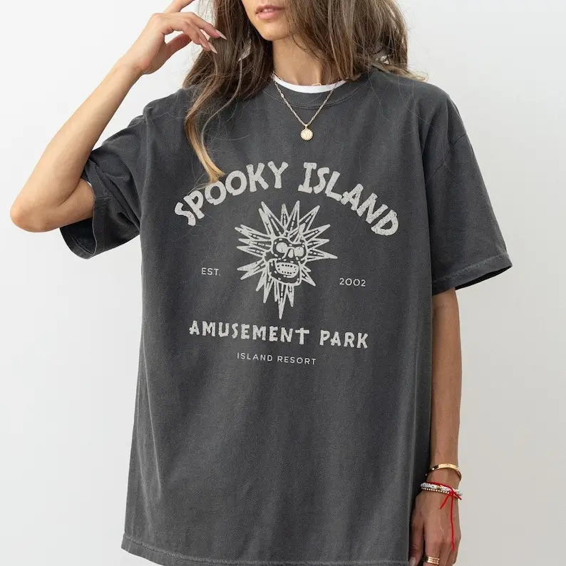 Spooky Island Graphic Tshirt, Retro Cartoon Halloween Movie T-shirt, Spooky Island Disco Skull, Halloween Gift, Vintage 90s Nostalgia, Unisex Top
