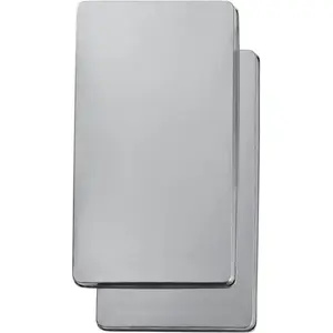 Reston Lloyd Burner Covers for Electric Stovetop, Decorative Lightweight Tin Covers, Set of 4 Covers (2-8 inch & 2-10 inch), Conceals Messy Drip Pans - Stainless Steel