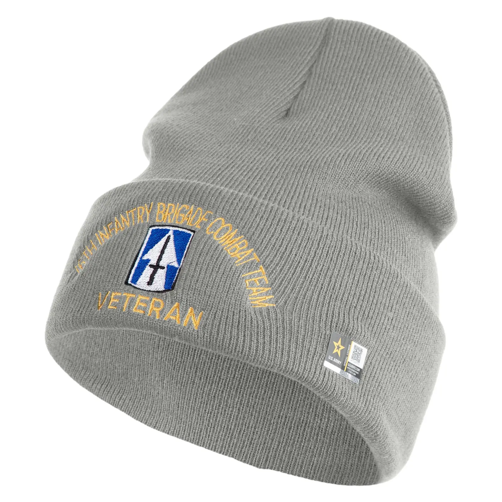US Army 76th Infantry Brigade Combat Logo Embroidered 12 Inch Cuff Beanie
