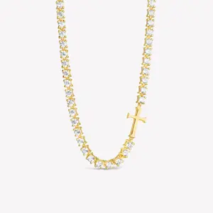 Luminous Cross Tennis Necklace
