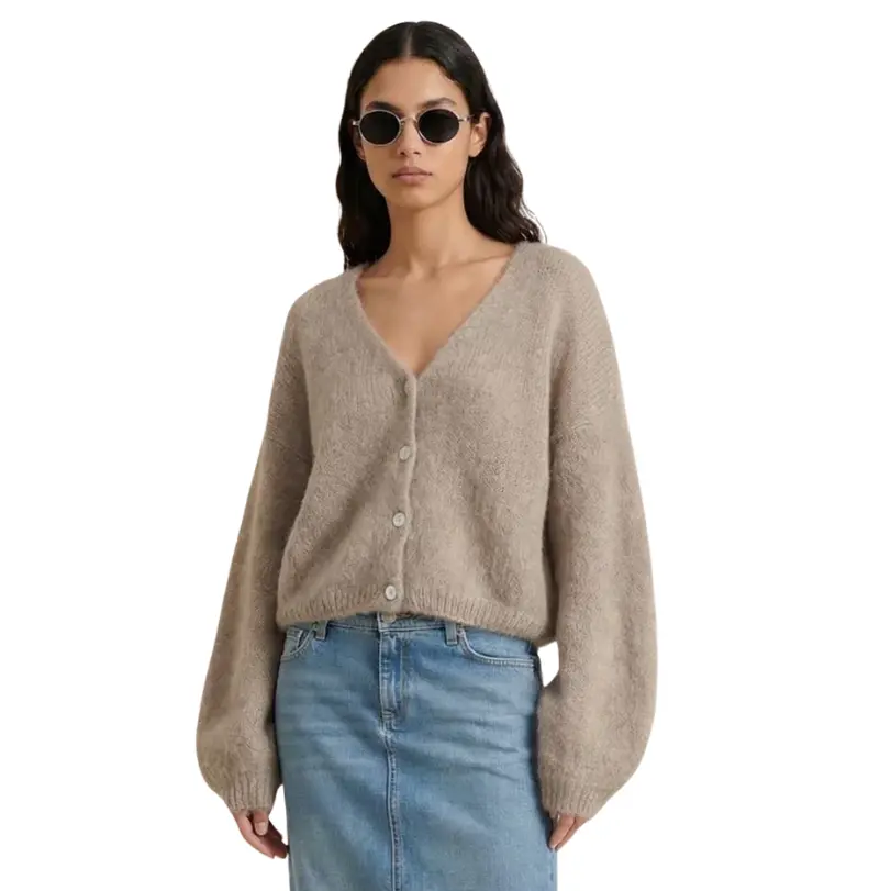 Cornelia Cropped Cardigan Light Taupe