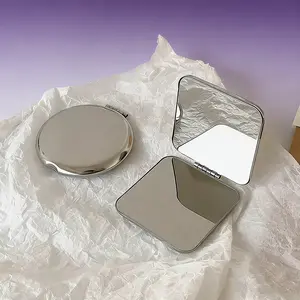 Portable Handheld Foldable Mirror, Stainless Steel Women’s Pocket Travel Makeup Mirror in Various Styles, Portable Folding Mirror