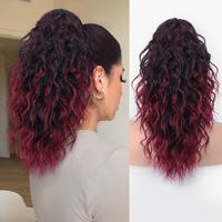 18inch-Ombre Burgundy Claw clip Ponytails