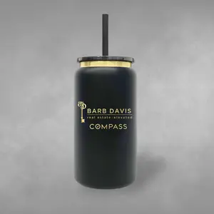 Personalized Black & Gold Tumbler – 16 oz