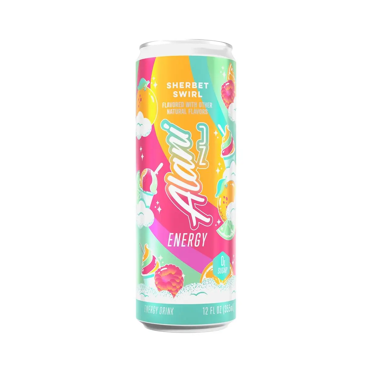 Alani Nu Sherbet Swirl Peach Sugar-Free Energy Beverage (Pack of 12)