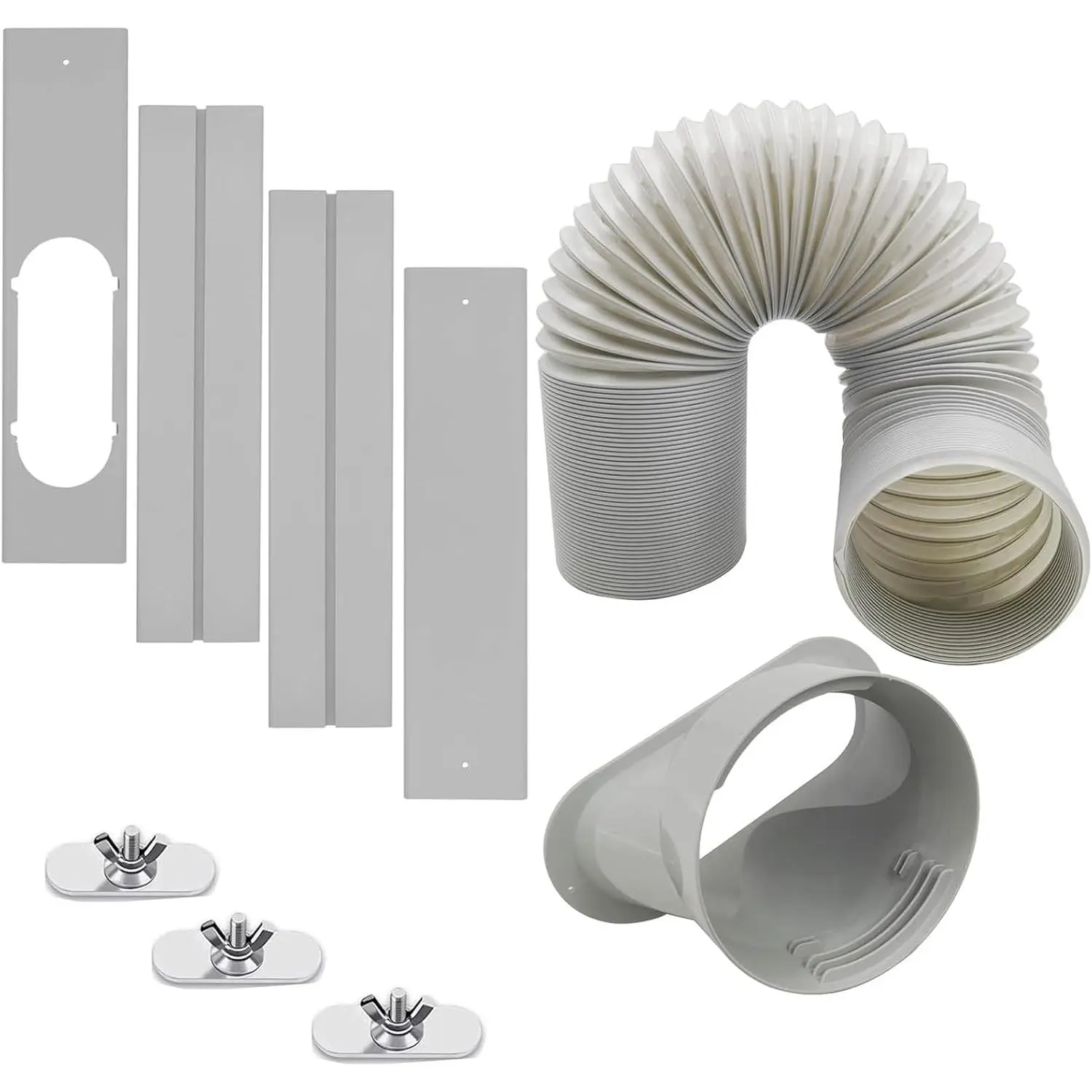 Portable Air Conditioner Window Vent Kit with 5.1" Exhaust Hose, 6-Count for Horizontal or Vertical Sliding Windows, Delivers Consistent Crispy Results