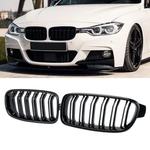 Gloss Black Front Kidney Grille for BMW 3 Series F30/F31 2012–2018 – Double Slat ABS Grill Replacement (2-Pack)