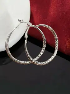 Elegant Silver Color Fashionable Hoop Earrings for Women, Hypoallergenic Studs, Perfect for Daily Wear and Vacation, Ideal Valentine's Day Gift