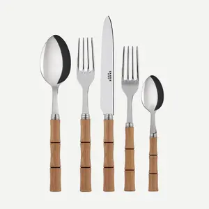 5 Piece flatware Set in Bamboo, from Sabre Paris