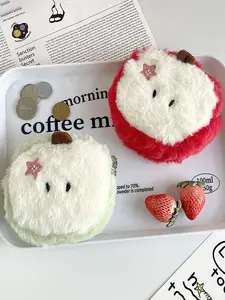 Cute Apple Coin Purse Plush Cartoon Handbag, Ideal for Headphones Lipstick Data Cable Storage, Fun Women's Accessory Zip Wallet