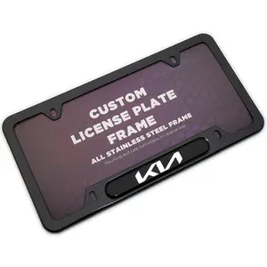 Black / Chrome Front or Rear Stainless Steel License Plate Frame Protect Cover Fit New KIA Decorate Accessories Gifts