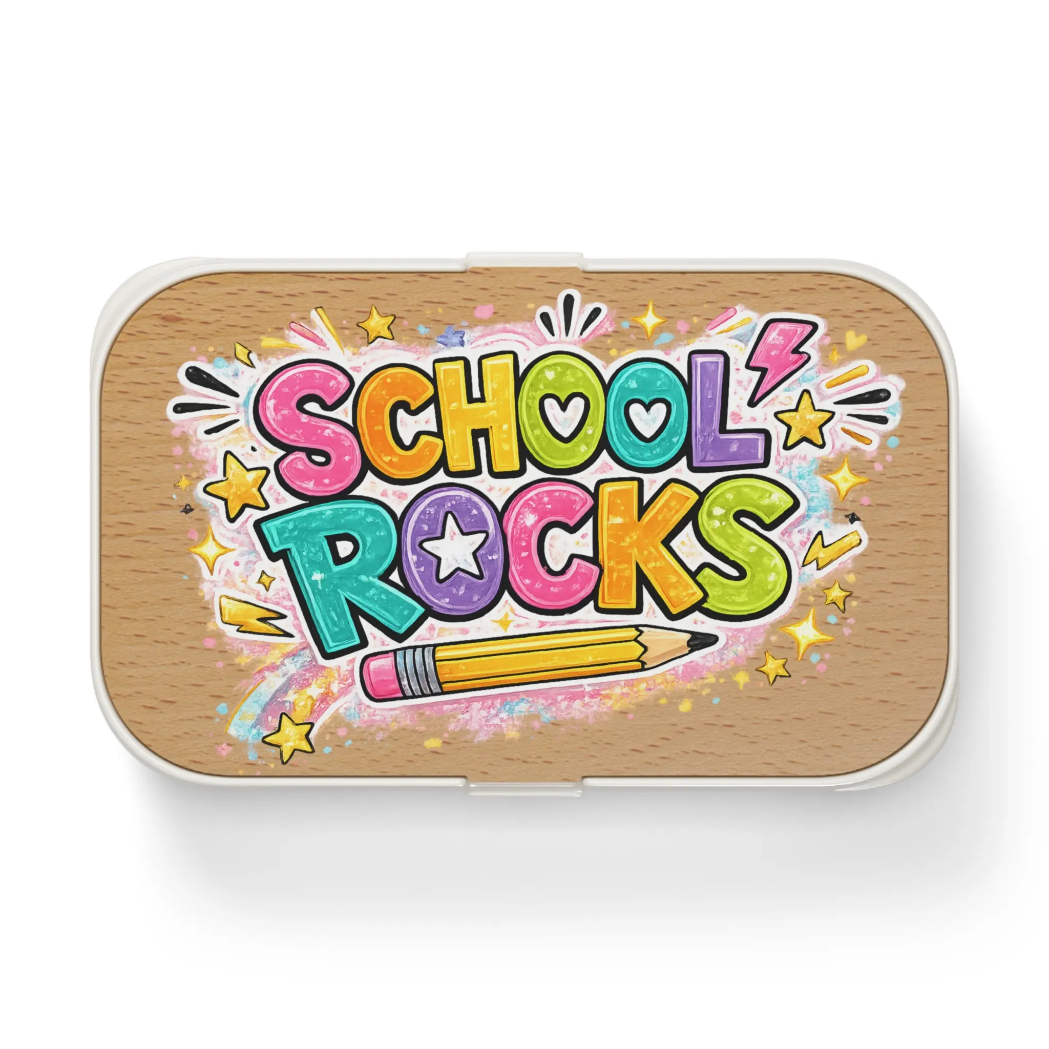 School Rocks Bento Lunch Box | Colorful Pencil Kids Back to School
